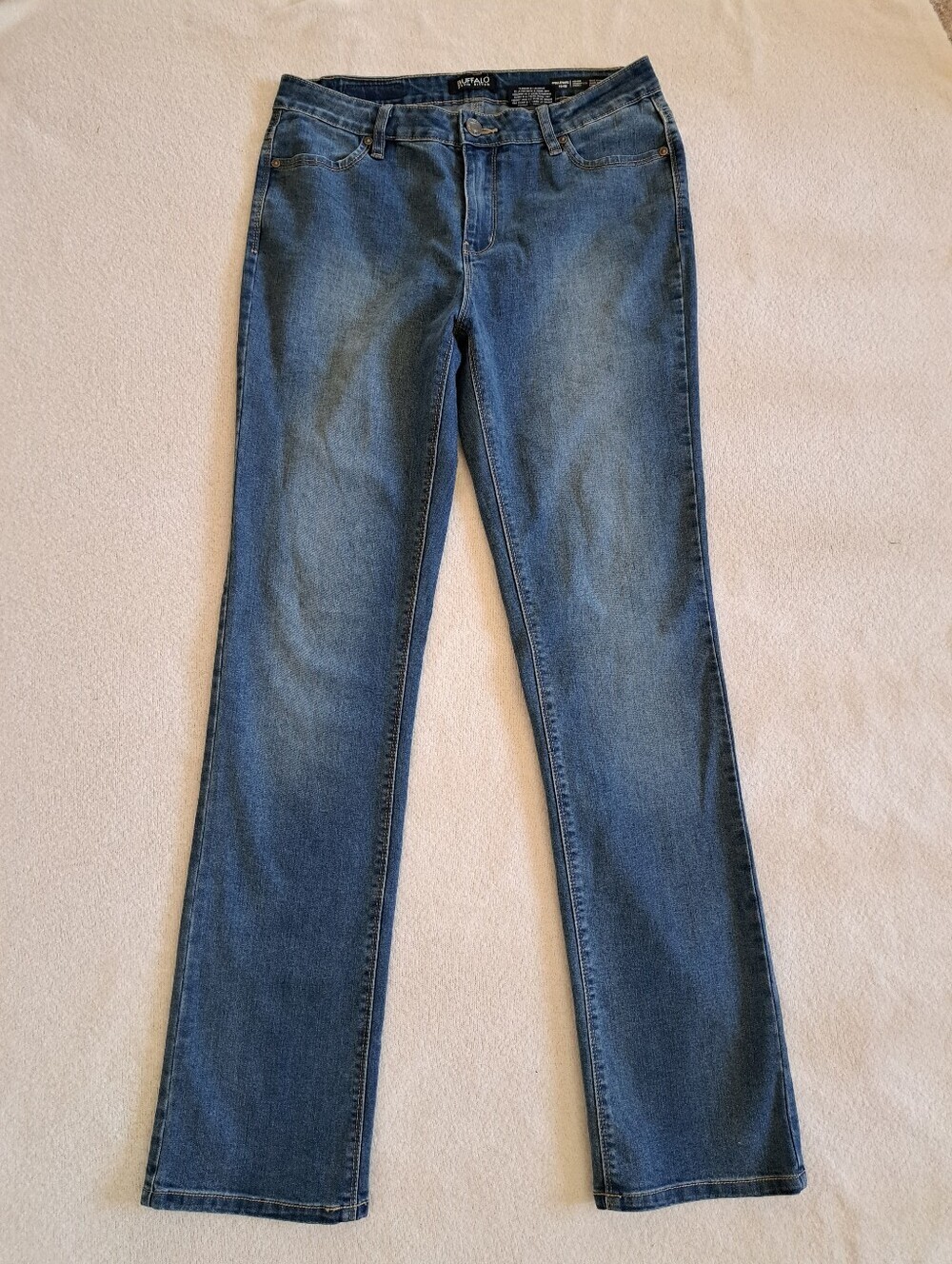 Buffalo David Bitton Jeans Size 10 Boulevard Mid Rise Straight Leg Blue Denim